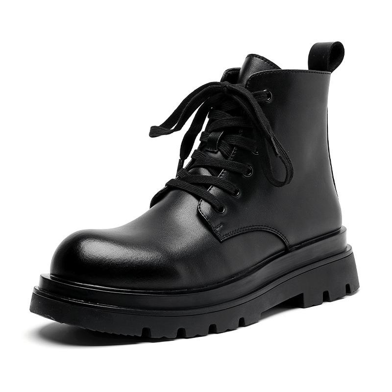 Spring big head business casual leather shoes lace-up soft sole versatile men's dress black men's leather shoes non-slip 5155-R