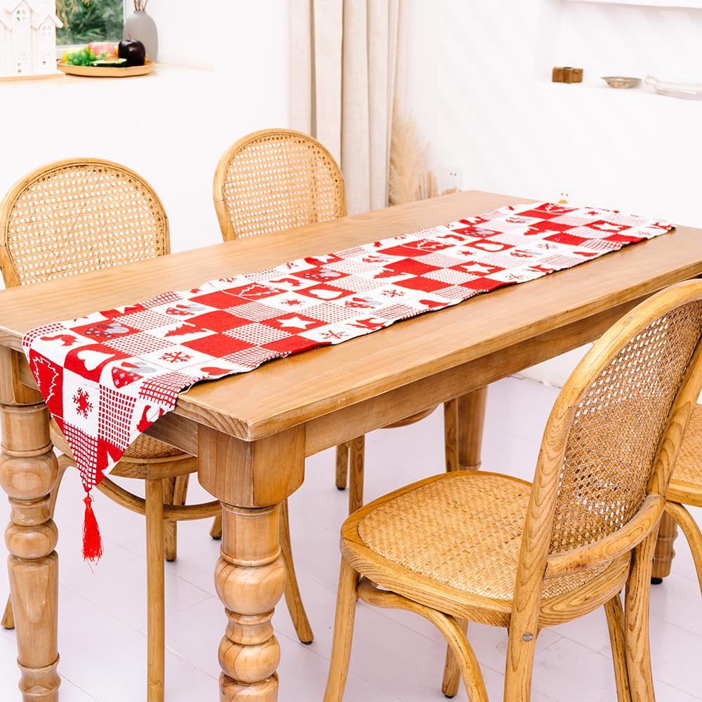 Christmas Knitted Tablecloth With Embroidered Snowman And Festive Decor For Holiday Dining