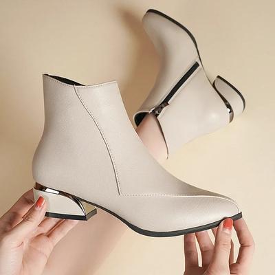 Botas da moda para mulheres 2024, novas botas femininas de bico fino, simples e versáteis, confortáveis, de salto baixo, para deslocamento diário