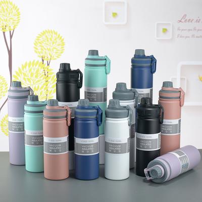 Travel Sports Thermos Water Bottle Stainless Steel Double Wall 750ml 1000ml Lift Ring Vacuum Flask Bottle