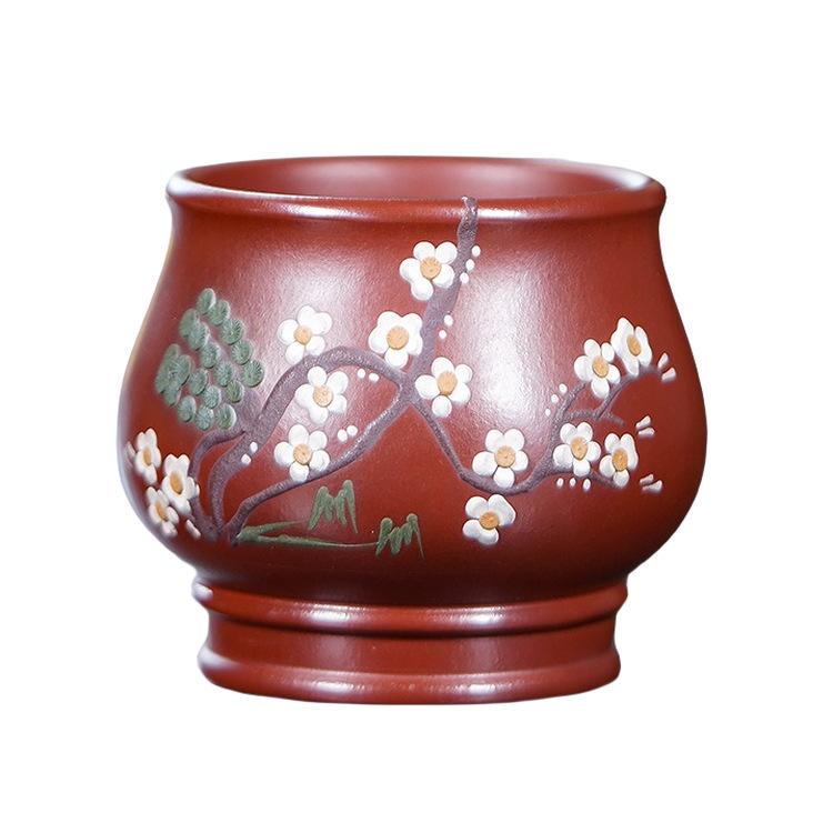150ml Yixing Zisha Plum Blossom Teacup Handmade Tea Bowl Jug Tea-tasting Meditation Cup Chazhan Master Cups For Tea Decoration