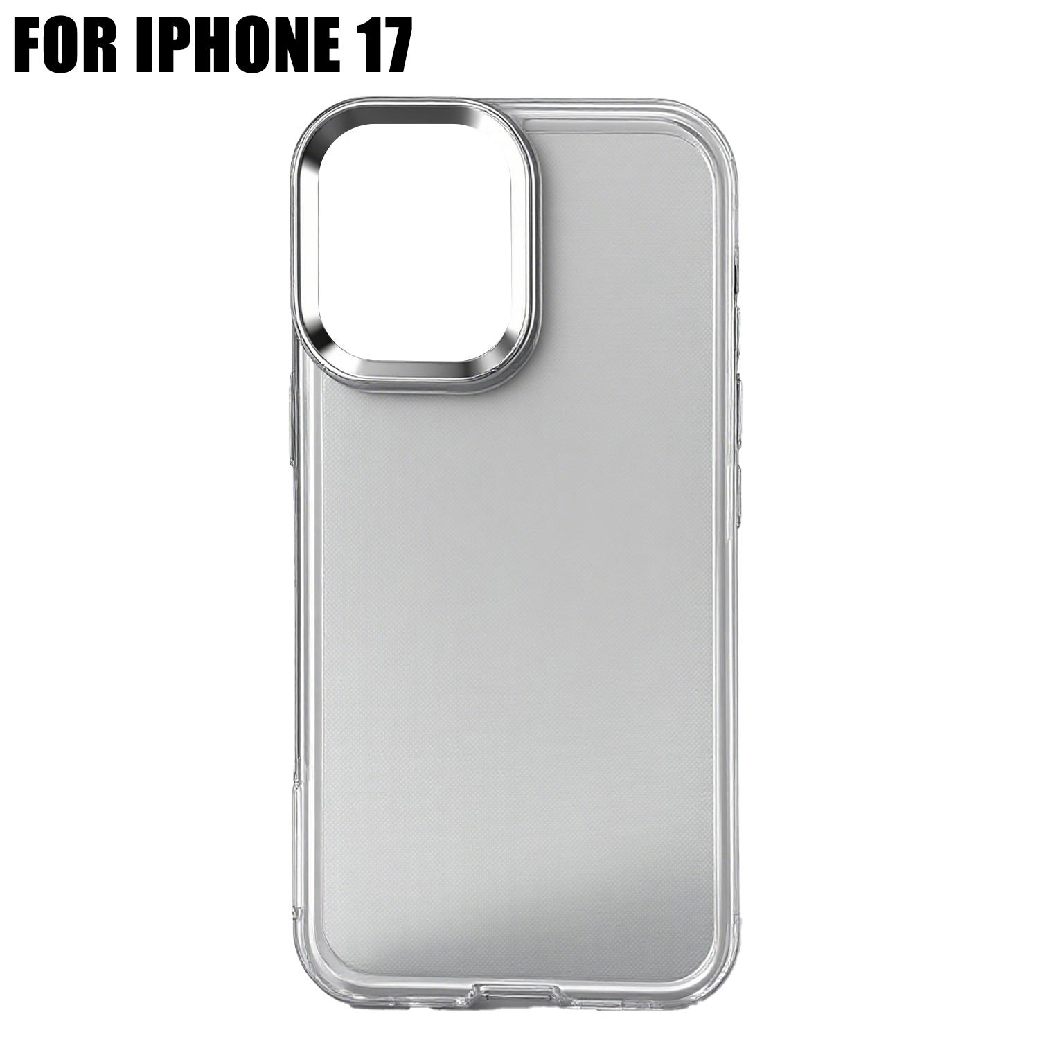 

Transparent Silicone Phone Case for IPhone 17 IPhone 17Pro Max Shockproof Transparent Bumper Soft Clear Cover Luxury Metal Case