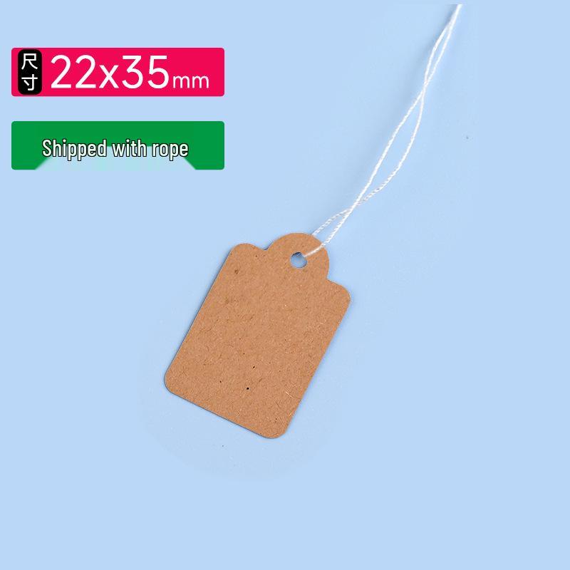 

Kraft Paper Hang Tags with Cotton Thread, 35x45x25mm, Blank for Handwriting