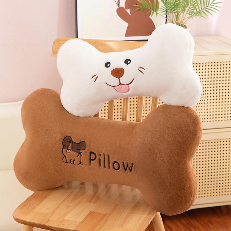 Cartoon Dog Creative Bone Shaped Plush Pillow Cushion Gift For Kids And Teens