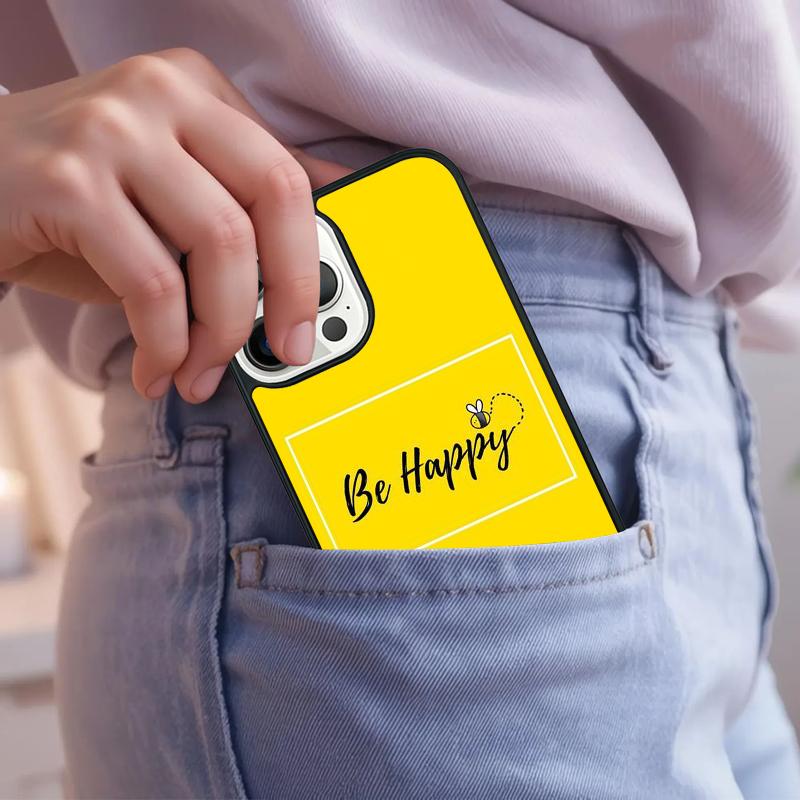 Bee-Happy Phone Case For iPhone 17 Air 15 16e 14 13 Pro Max Coque 12 11 Pro Max PLUS cover