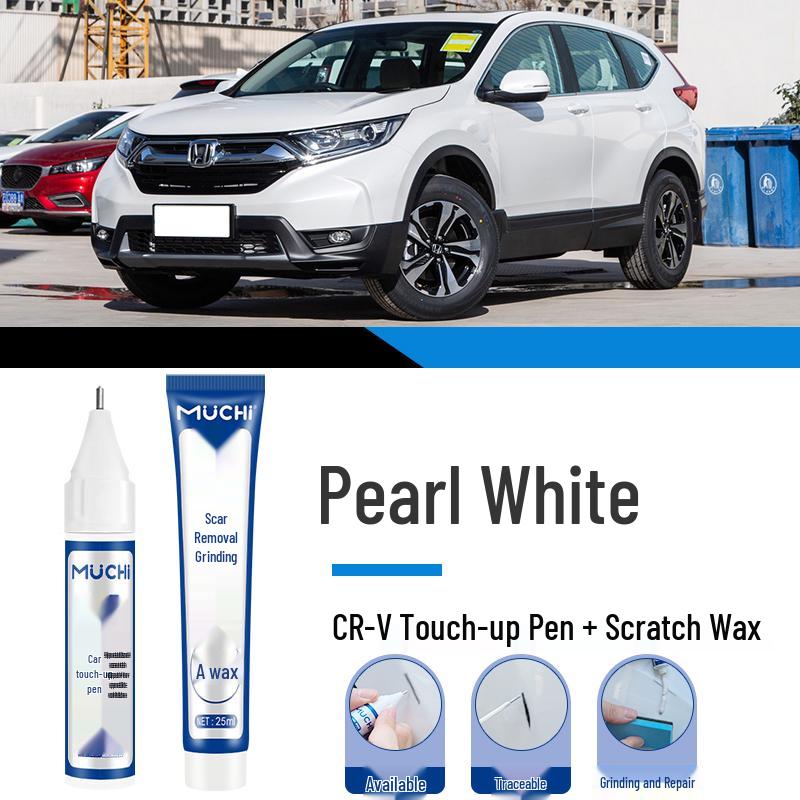 CRV Crystal White Pearl & Black Touch-Up Paint Pen for Car Scratches