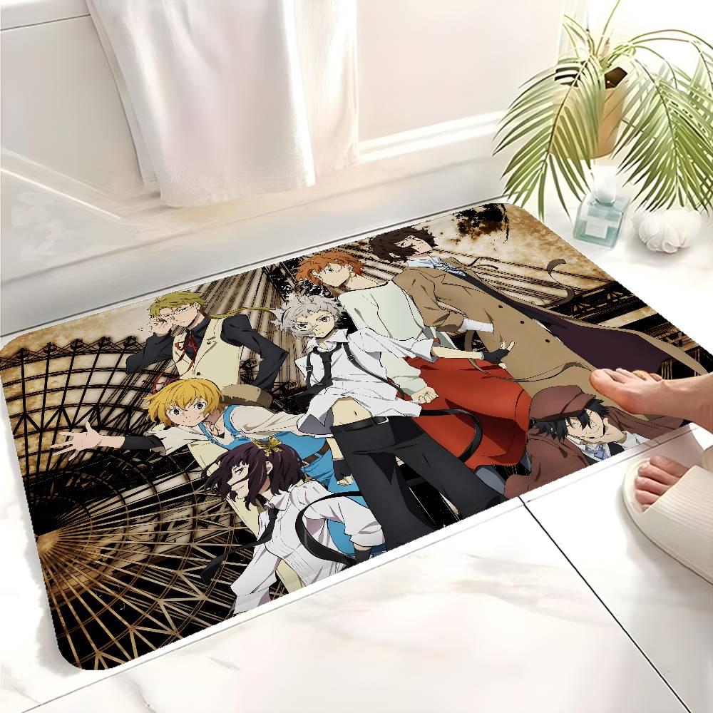 Japanischer Manga Bungo Stray Dogs Fußmatte Rechteckig Rutschfest Zuhause Weich Badematte Vordertür Innen Außen Matte Hotel Dekorationsmatte