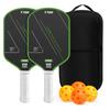 Carbon Fiber Pickleball Paddle T700 Textured 16mm Long Handle Set