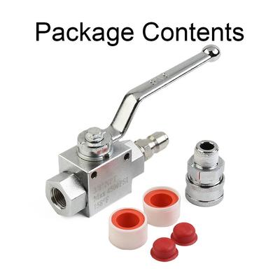 WASHER High Pressure Ball Valve Kit for Power Washer Hose, 3/8 Inch, 4500 PSI