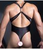 Men'S High Cut Thong Bodysuit Tops Back Cross Sexy Hollow Out Tights Sleeveless Elastic Shaping Man Shiny Onesies Breathable