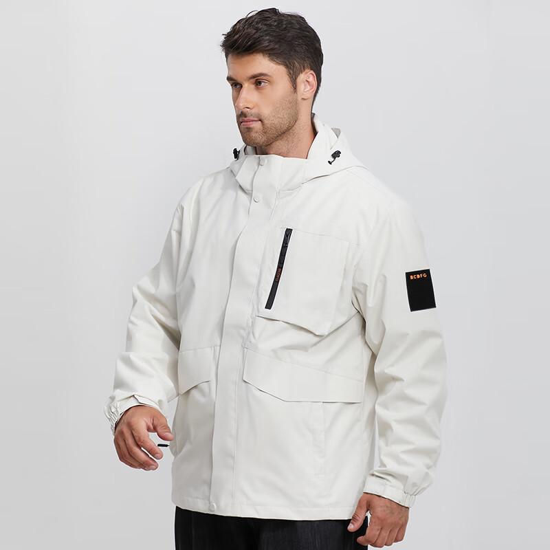 Dibinze Men's Plus Size Hooded Workwear Jacket