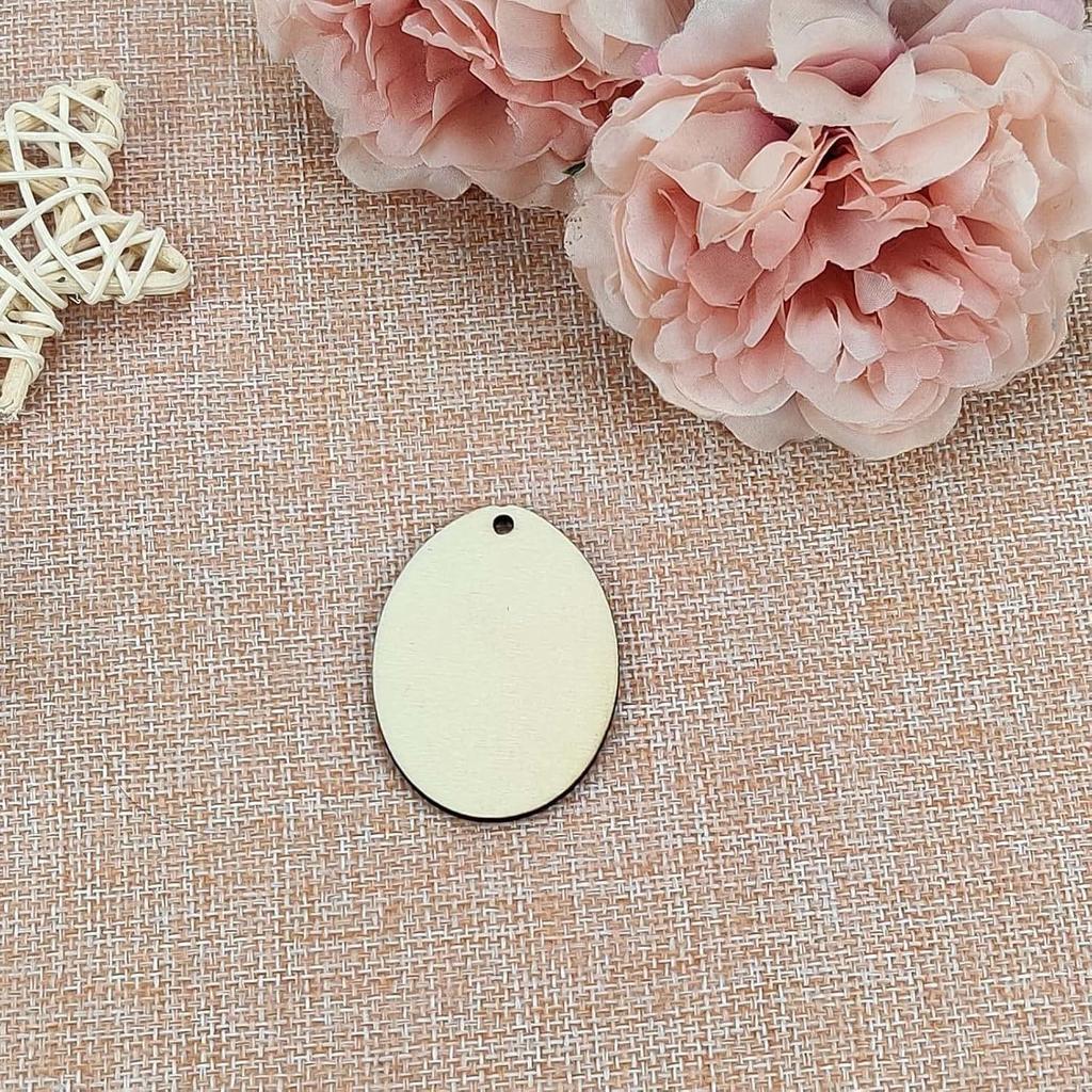 Hand-Painted Easter Egg Wood Slice Tag for DIY Crafting