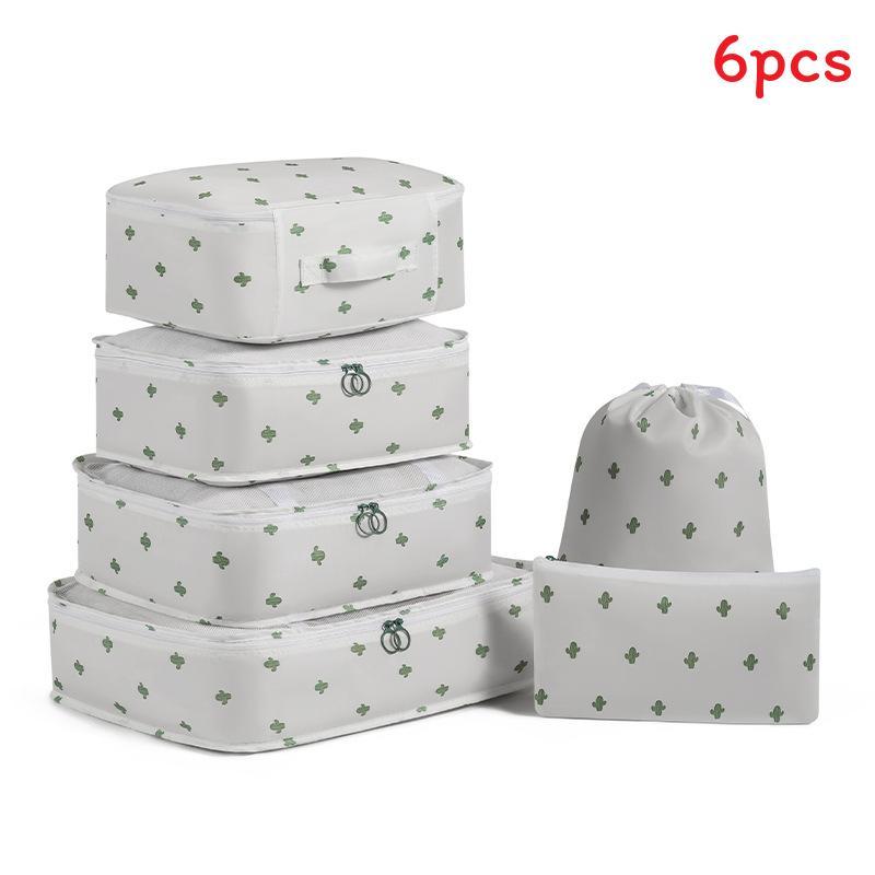 Travel Organization Bags Set Waterresistant Oxford Fabric With Foldable Cubes For Suitcase Packing And Makeup Storage
