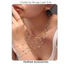 Qiong Yao Tianhe Stone Layered Clavicle Necklace: Light Luxury Double-Layer Stainless Steel Blade Chain for Women