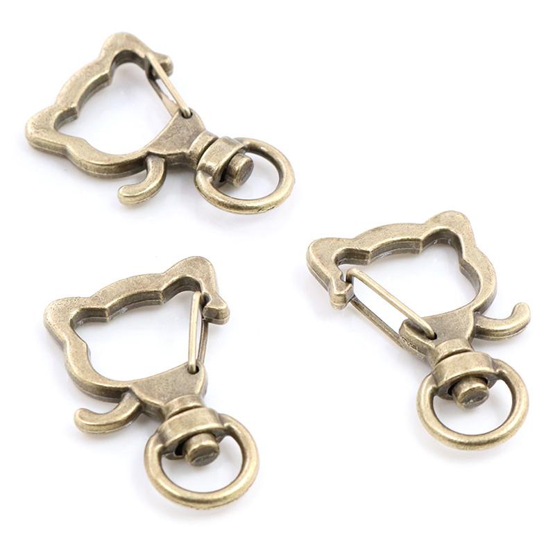 10pcs Cat Heart Snap Hook Trigger Clips Buckles For Keychain Lobster Lobster Clasp Hooks for Key Ring Clasp Jewelry Supplies