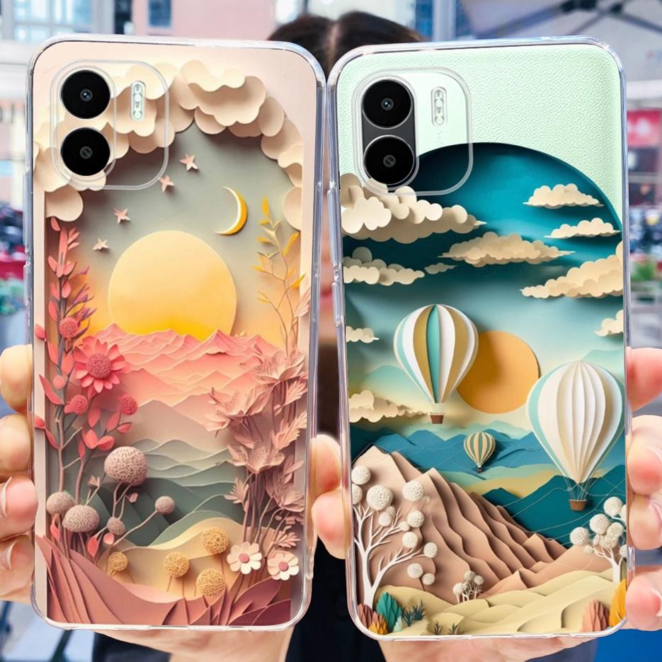 For Xiaomi Redmi A2 Case Redmi A2+ Luxury Painted Cover Clear Silicone Soft TPU Phone Case For Xiaomi Redmi A2 Plus RedmiA2 Bags