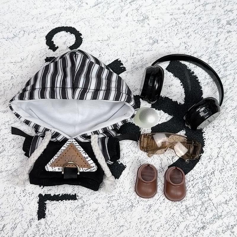 Pro 17cm Labubu Oblečení Módní Špionážní Set Kombinézy Vlněné Čepice 3.0 Labubu Oblečení Náhrdelníky Boty Sluchátka Panenky Doplňky Hračka