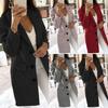 Elegante Cappotto Lungo Slim Fit da Donna Capispalla in Misto Solido Peluche con Bottoni