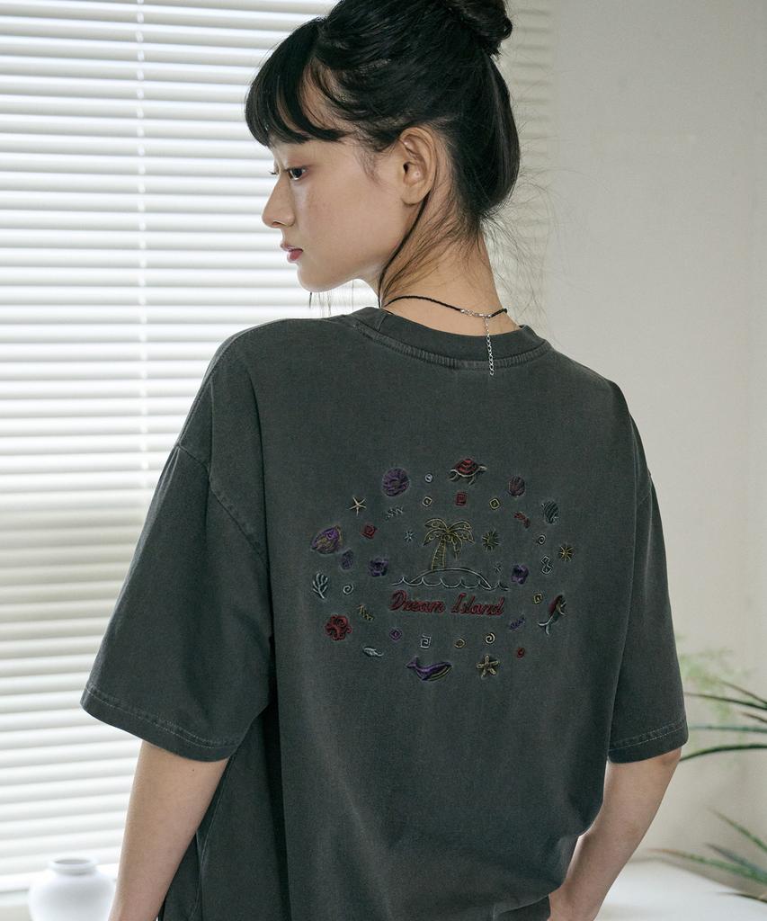 CPGN STUDIO Dream Island Pigment Short Sleeve T-Shirt Smoke Black