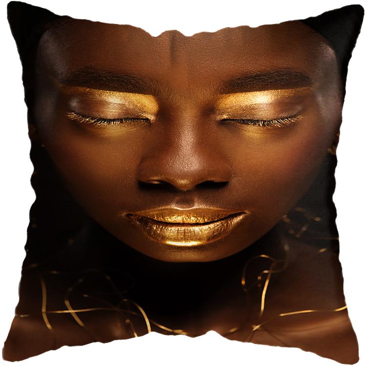 Pillowcase Bedroom Black and Gold African Woman Living Room Pillow Decoration Cushion