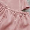 Düz Renk Buz İpek Pijama Kadın İnce Ev Askılı Şort Takımı Seksi Hafif İki Parçalı Ev Kıyafeti