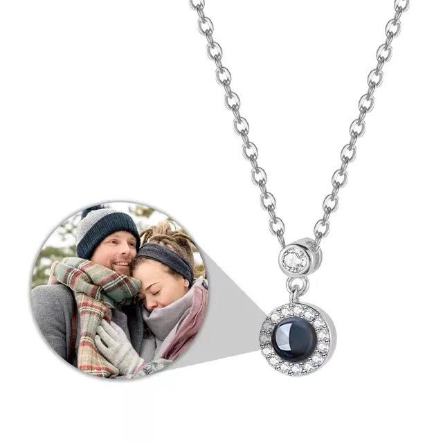

Custom Photo Projection Necklace - Perfect Thanksgiving & Christmas Gift серебряный