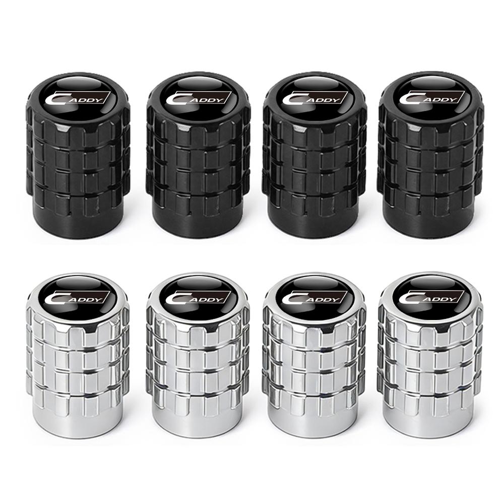 4PC Aluminium Car Tire Valve Stems Cap Gear-Shaped-Valve For Volkswagen TSI TDI R32 MK4 GTI Golf Polo Tiguan Passat Jetta Touran