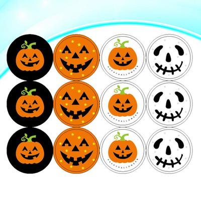 60 Pieces Halloween Pumpkin Stickers Jack O Lantern Pumpkin Decorating Face Stickers for Halloween Trick or Treat Party Favors Decorations