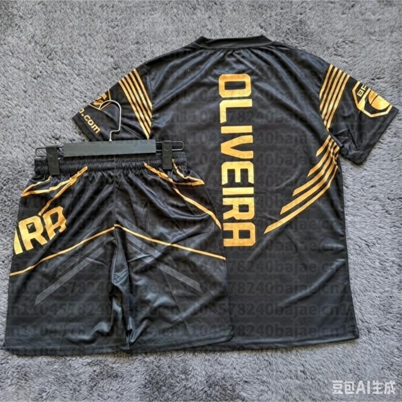 MOTO Top Boxer MMA Octagon Kooi Merab Dvalishvili T-shirt Short Set Mannen Sport Training Hardloop Set Sneldrogend Vechtset