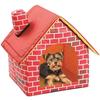 Red House Shaped Pet Nest Available All Seasons Cat and Dog Nest Villas Removable and Washable Red Brick Pet Nest