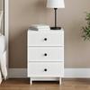 White Nightstand with Drawers 43 x 41 x 66.5 cm Engineered Wood