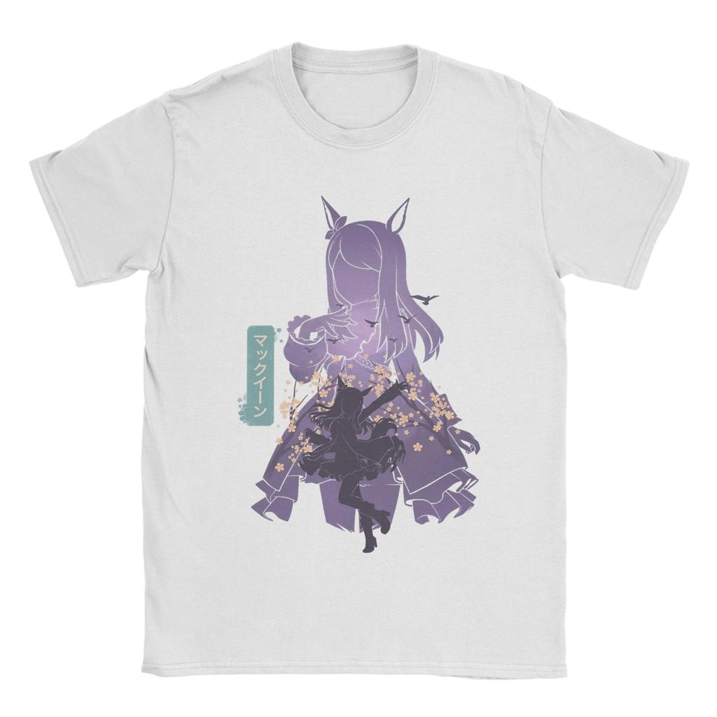 Awesome Mejiro McQueen Uma Musume Anime TShirts for Unisex Crew Neck Pure Cotton T Shirts Short Sleeve Tees Summer Clothes