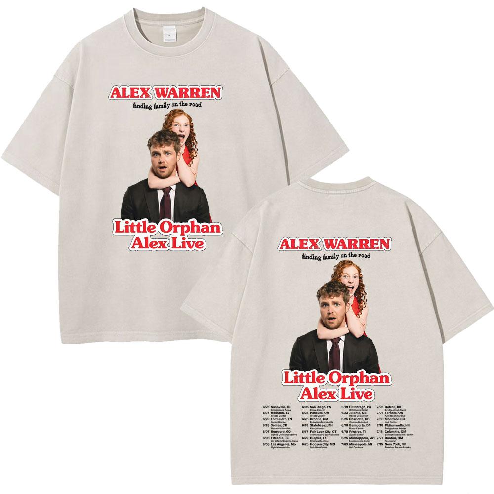 Singer Alex Warren 2026 Tour Print Tees Unisex Unisex Hiphop Tshirt Summer Cotton Loose Casual Vintage Washed Tshirts Streetwear