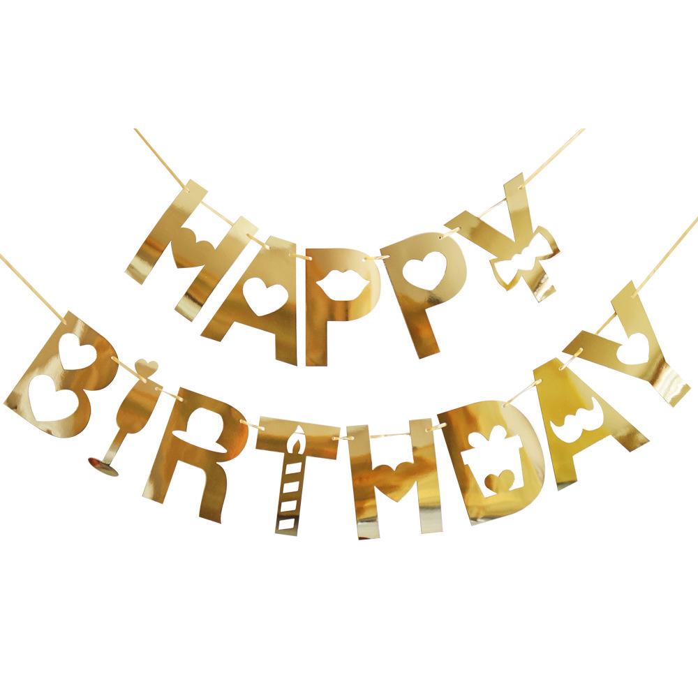 Hollow-Out Happy Birthday Bunting Decoration & Photo Props