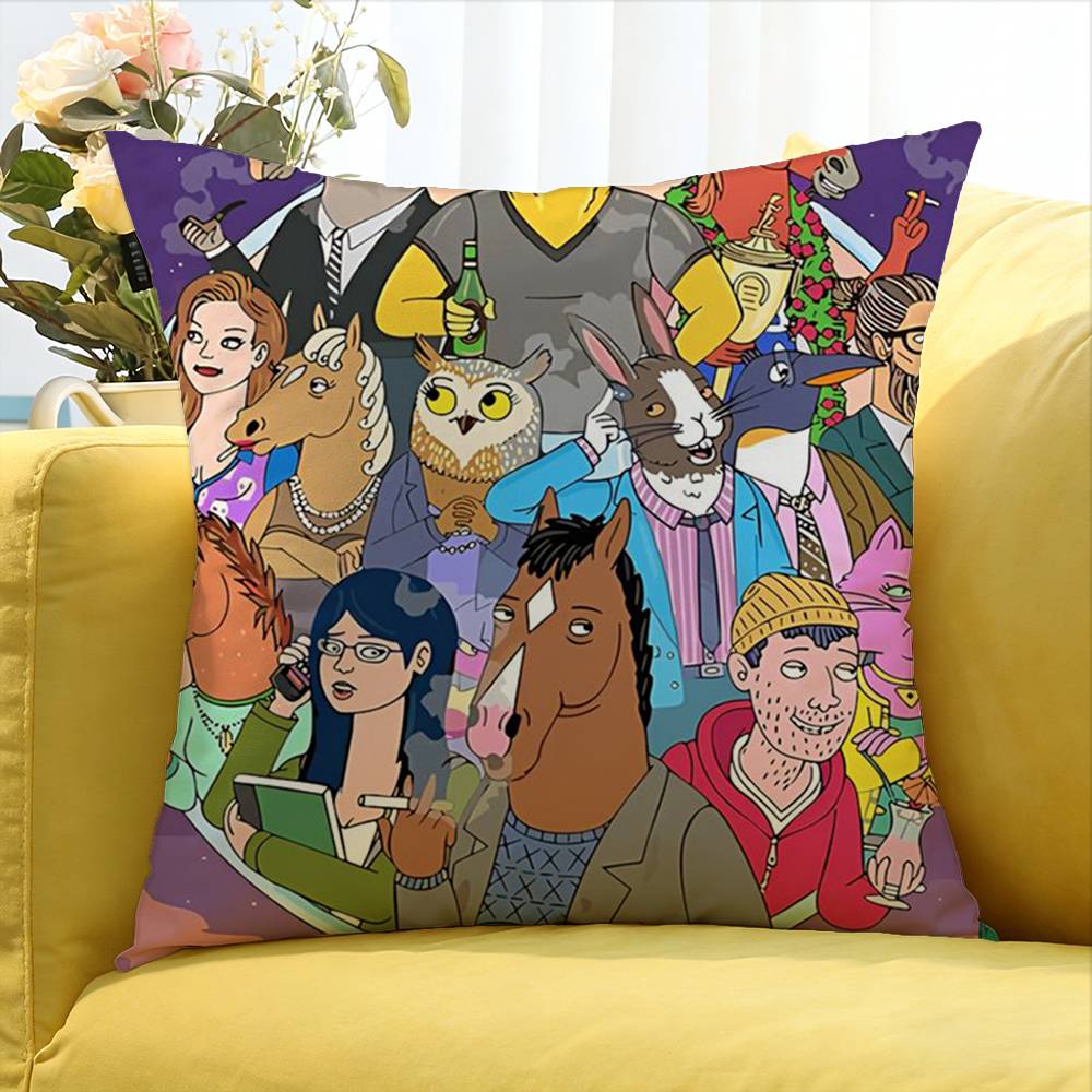 BBoJack HHorseman World Various Sizes Square Pillow Case For Car Home Bedchamber Decor
