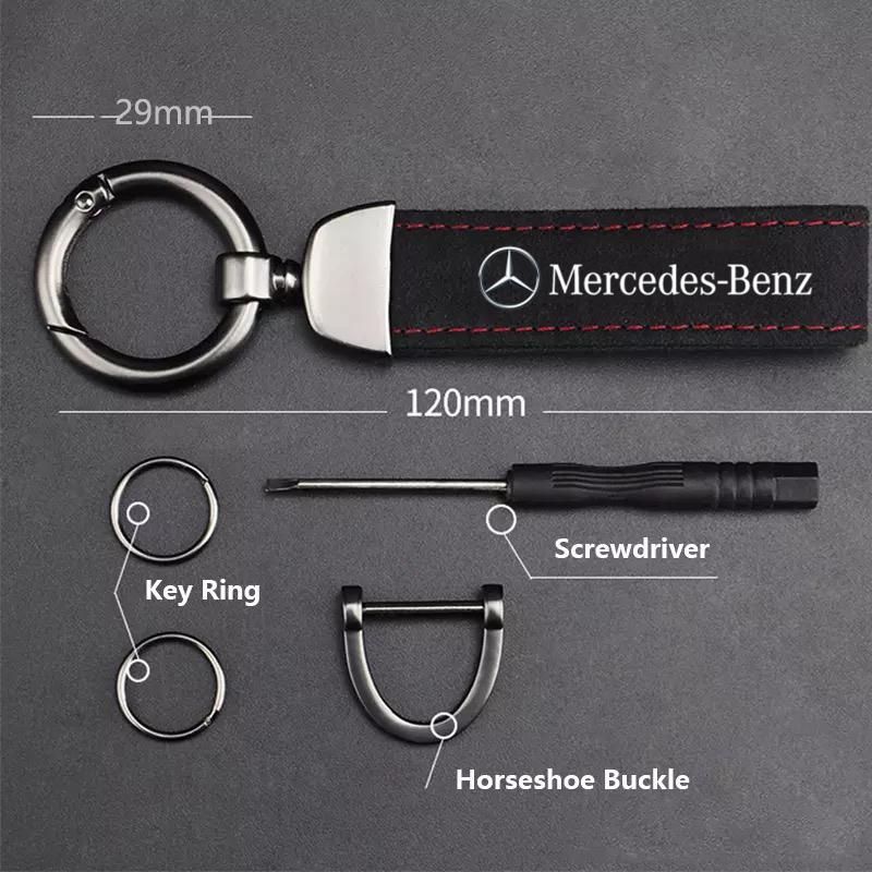 CQQ1 1pcs Leather Car Styling Badge Pendant 4s Shop Gifts Auto keychain For Mercedes Benz W211 W203 W204 W210 W124 AMG W202 CLA W212