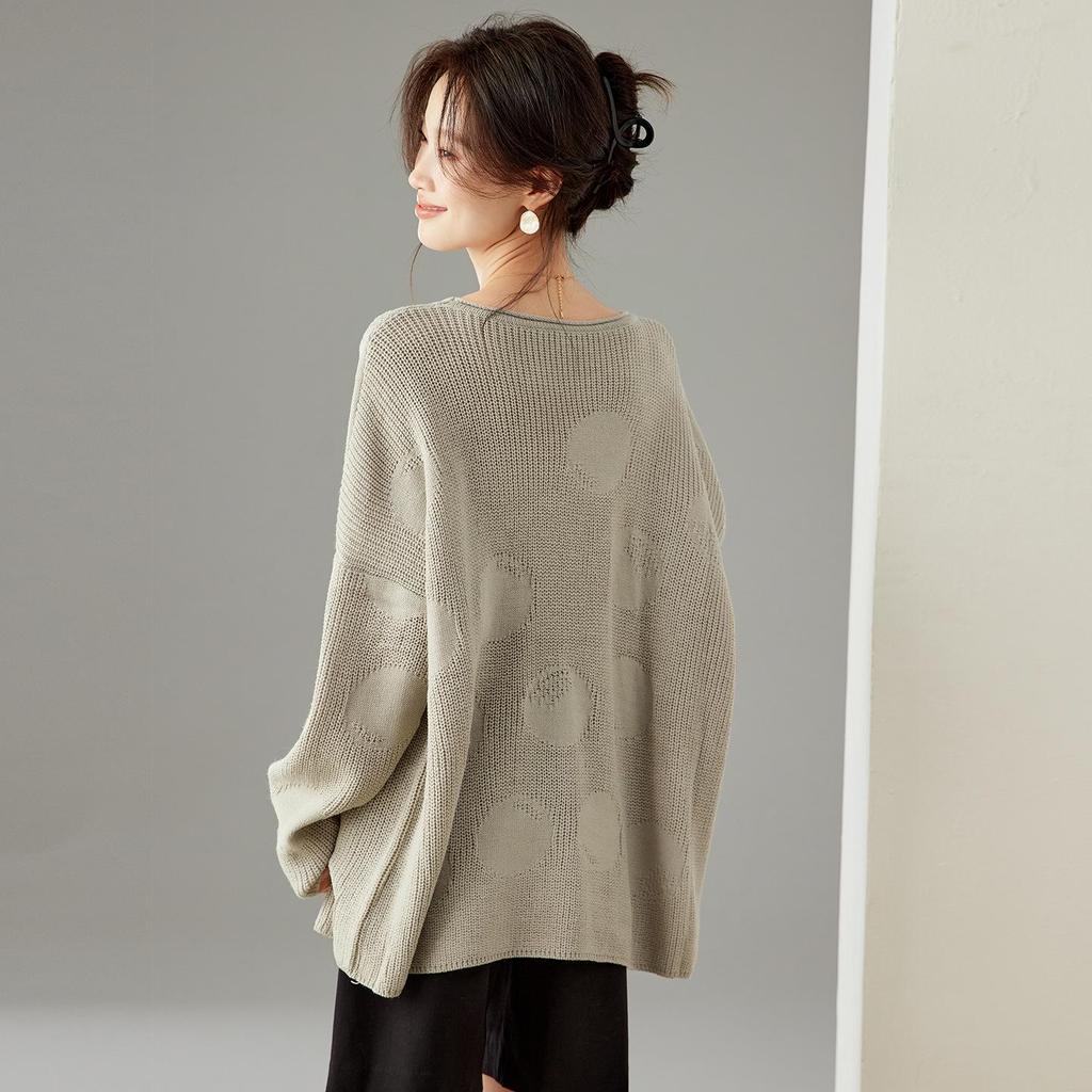 2025 Herbst/Winter Damen Übergröße Rundhals Lockerer Pullover: Stilvolle & Kuschelige Langarm-Strickwaren