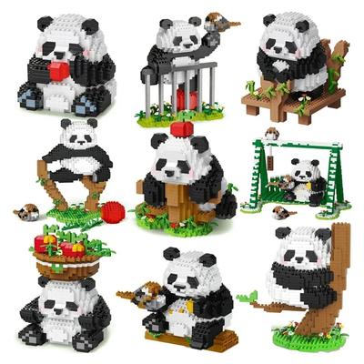 Lieblicher Panda Mikro-Bausteine Kawaii Zootier Pädagogische Dekoration Spielzeug Üben Sie die praktischen Fähigkeiten für Kinder