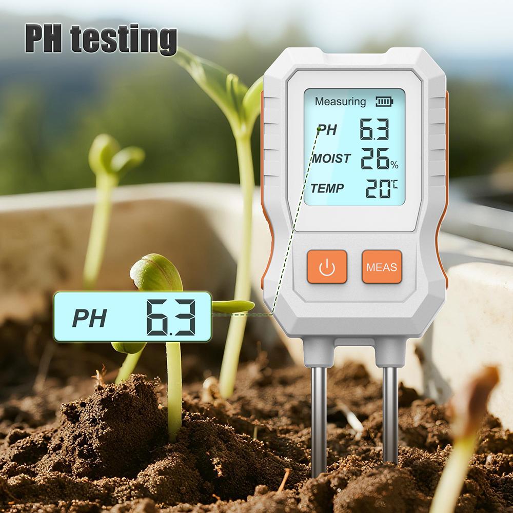 PH/Moisture/Temperature 3 in 1 Digital LCD Soil Tester Backlight Soil Detector for Plants Garden Lawn Farm Soil Moisture Meter
