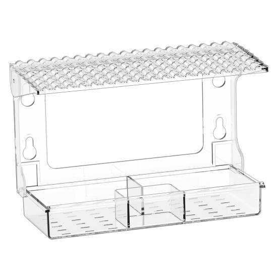 

Кормушка для птиц на окно с присосками, прозрачная кормушка для диких птиц со съемным поддоном для семян и воды для наблюдения за птицами на открытом воздухе A