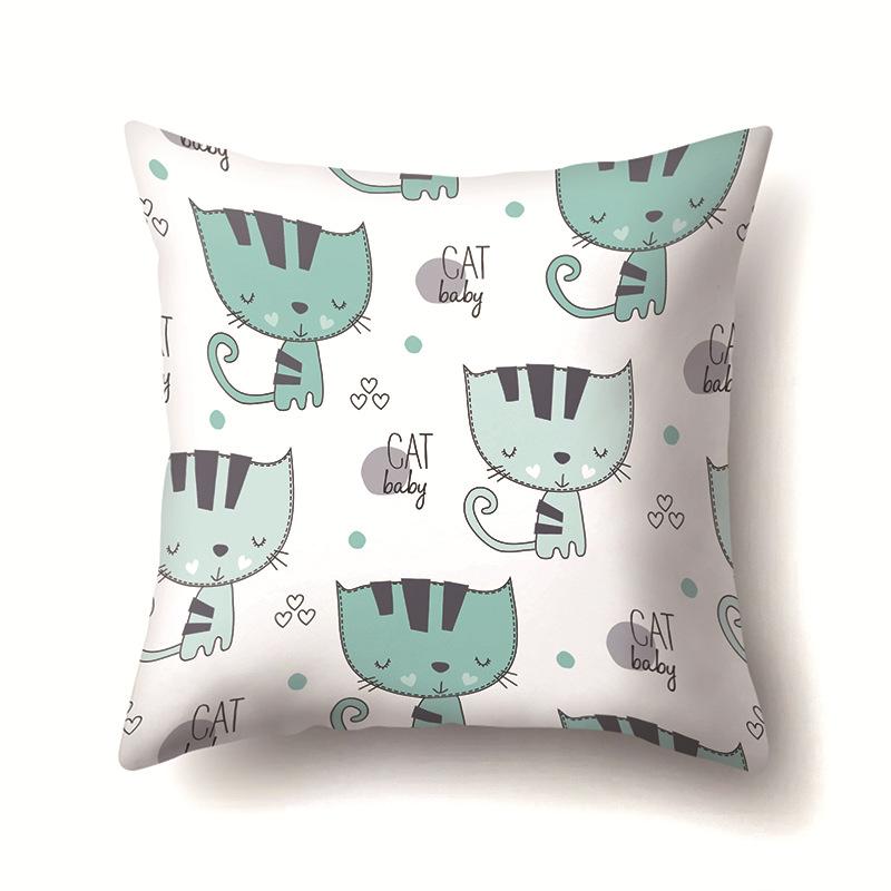 

Кот Геометрический Милый Односторонняя Наволочка Диван Офис Чехол для Подушки Гостиная Поясничная Подкладка Спальня Спинка 45Cm without pillow core