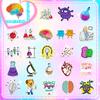 50 Experimental Device Stickers, Physics and Chemistry Equipment, Cartoon Stickers, Pharmacist Chemical Equations, Personal Stickers
