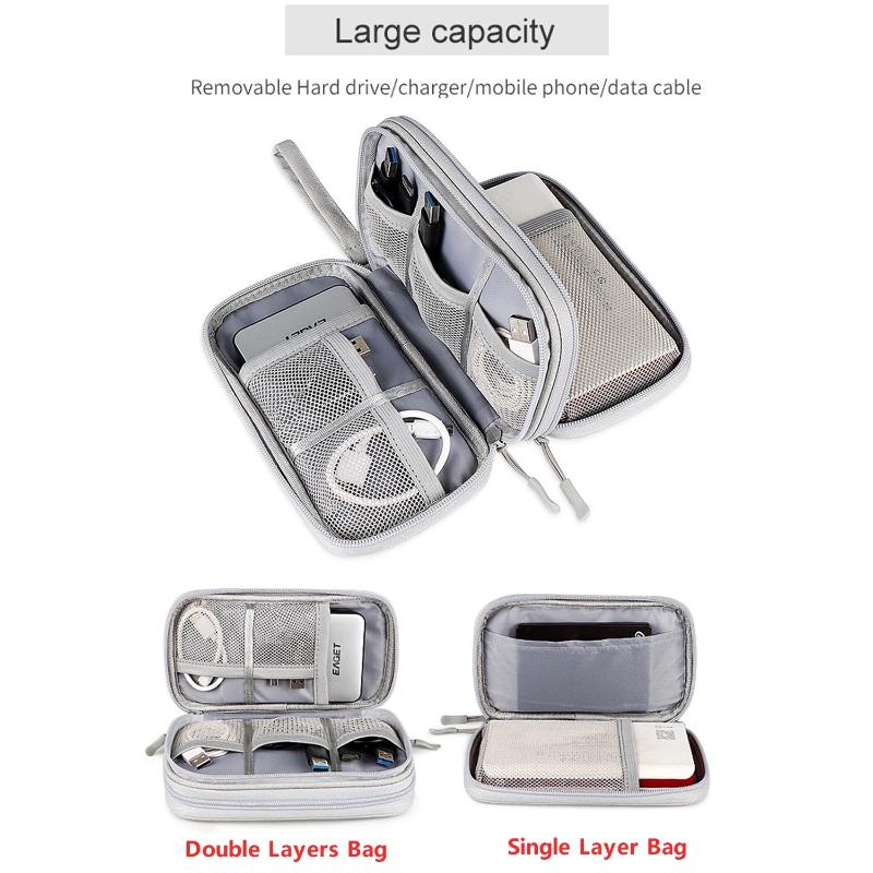 1pc Data Cable Storage Bag Waterproof Portable Carry Case  Storage Bag Travel Organizer Bag for Cable Cord USB Charger