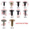 100Pcs Mixed Car Bumper Clips Plastic Rivets Fastener Hood Push Retainers
