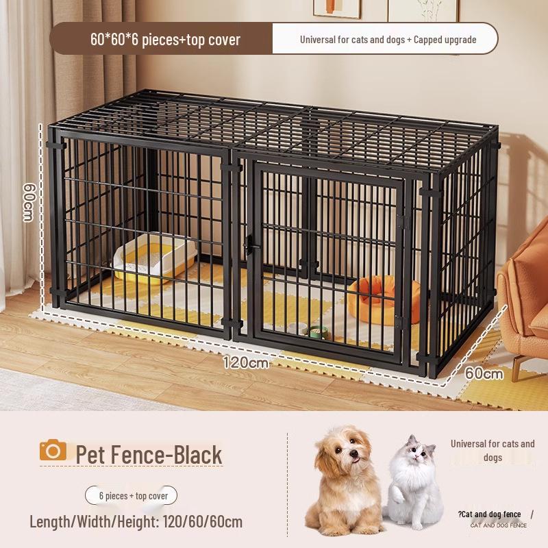 Cage pour chien de taille moyenne et grande avec clôture supérieure - Maison-villa pour chat et chien, Assemblage libre pour chats et chiens