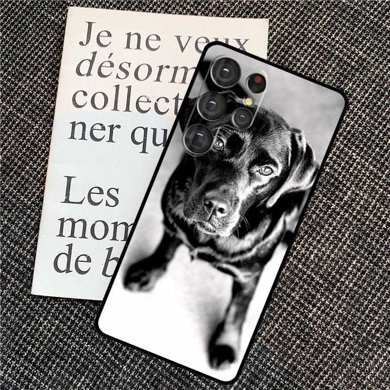 Black Labrador Dog Case For Samsung Galaxy S25 Ultra S20 S21 S22 S23 S24 Ultra S9 S10 Plus S25 FE Back Cover