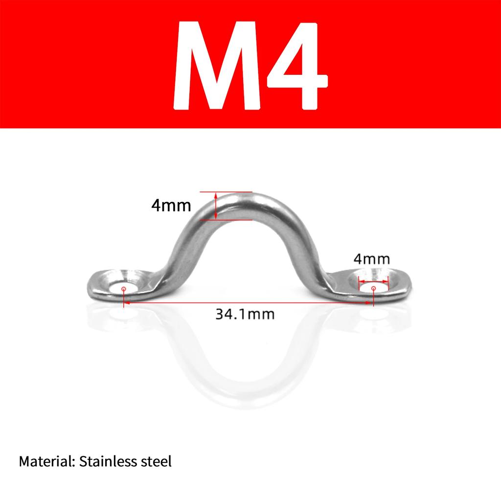 1/3/5pcs Hook Eye Plate Heavy Wall Mount Stainless Steel U Boat Ceiling Hanger Ring Yoga Swings Hammocks Marine Boat Rigging