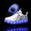 Children's Charging Runaway Shoes Automatic with Lights Single and Double Wheel Skates Luminous Shoes