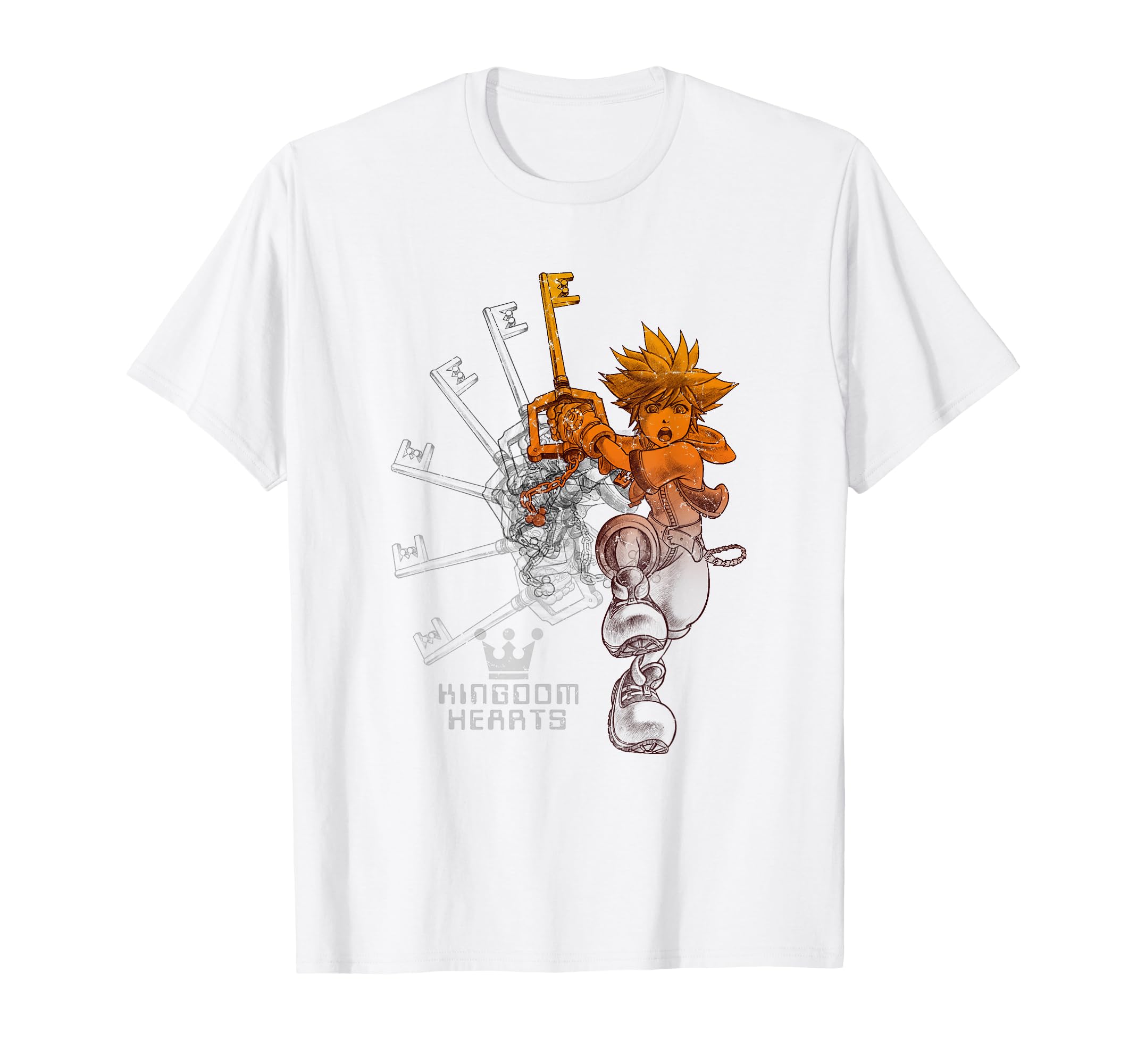 

Disney Kingdom Hearts Sora Ready To Fight Fight Faded Sword Motion T-Shirt