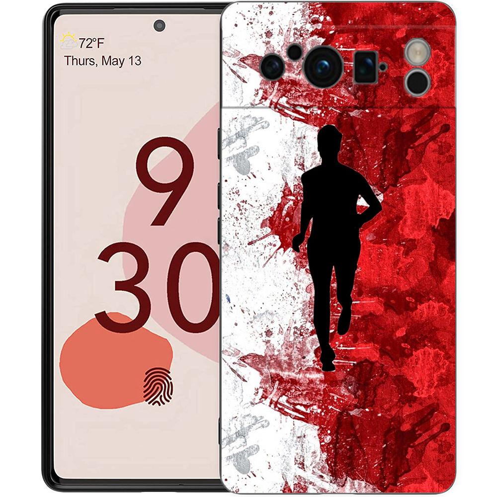 

Luxury Phone Case For Google Pixel 10 9 8 9A 8A 7 7A 6 Pro XL 6A 5G Black Soft Back TPU Cover Run marathon Running Pixel 9 Pro XL